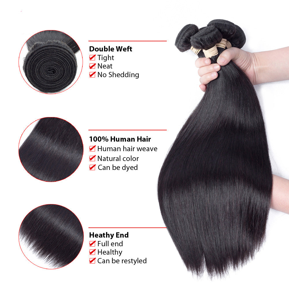 Double Drawn Vietnamese Raw Straight Human Hair Bundles (20, 22, 24, 26 inch) - Glamorize Hair & Beauty 