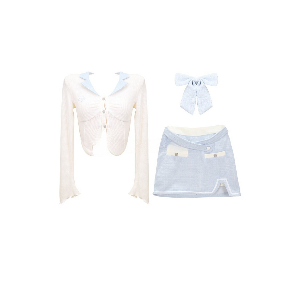 Autumn Lolita Chic 2-Piece Set – Y2K Japanese Style Crop Top & Bodycon Mini Skirt - Glamorize Hair & Beauty 