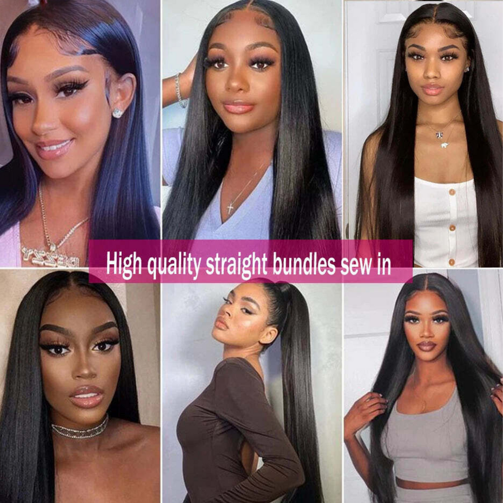 SilkLuxe 30-34" Virgin Indian Straight Hair Bundles - Glamorize Hair & Beauty 