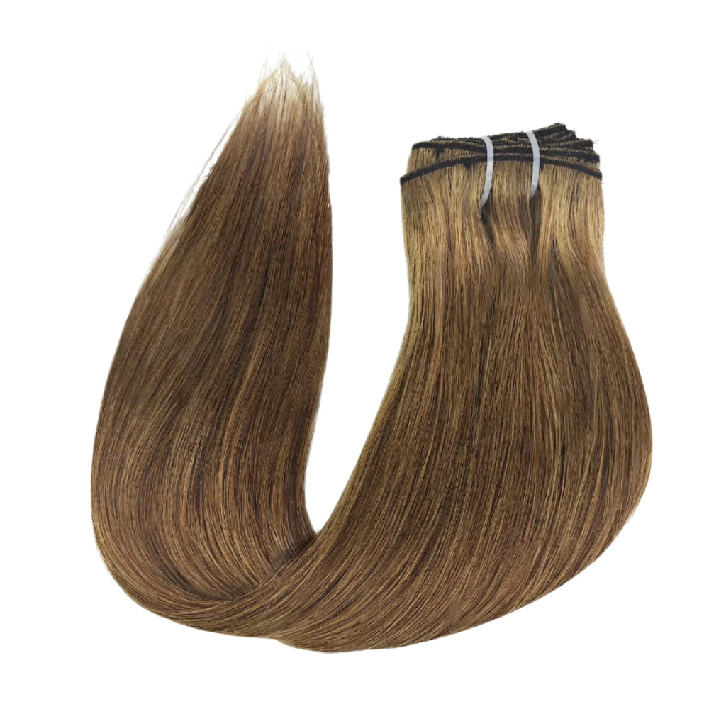 Sleek Straight Clip-In Extensions – Brazilian Remy Human Hair - Glamorize Hair & Beauty 