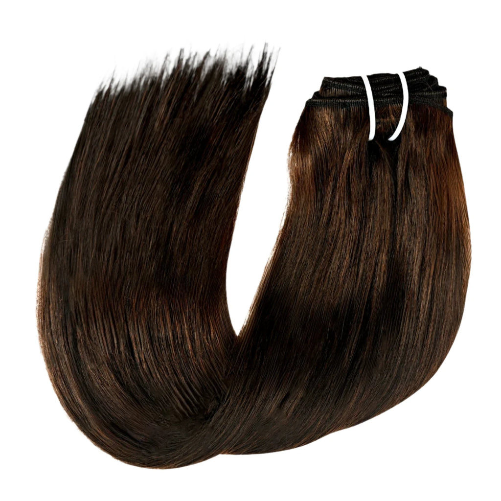 Sleek Straight Clip-In Extensions – Brazilian Remy Human Hair - Glamorize Hair & Beauty 