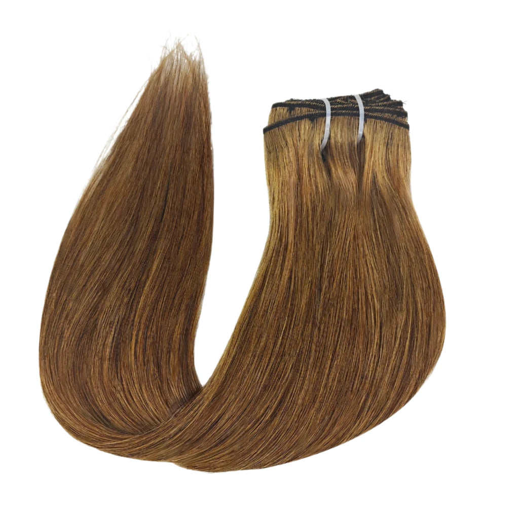 Sleek Straight Clip-In Extensions – Brazilian Remy Human Hair - Glamorize Hair & Beauty 