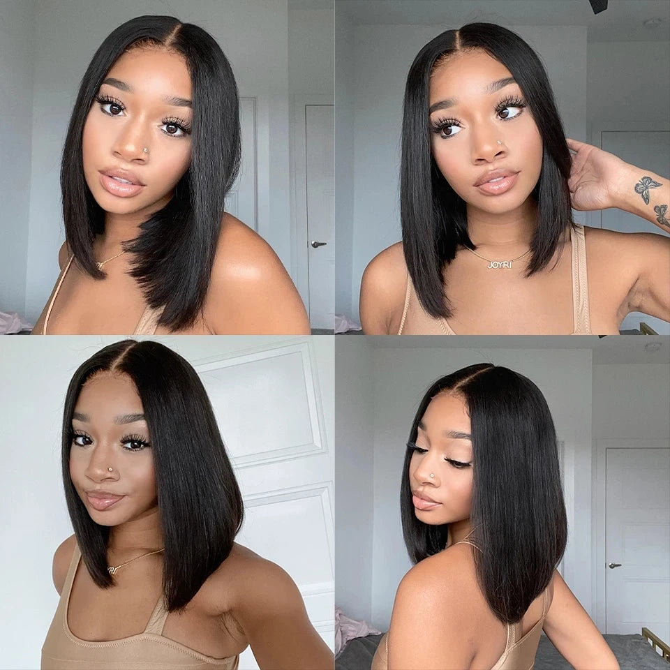 SleekTress T-Part Lace Bob Wig – Brazilian Straight Elegance - Glamorize Hair & Beauty 