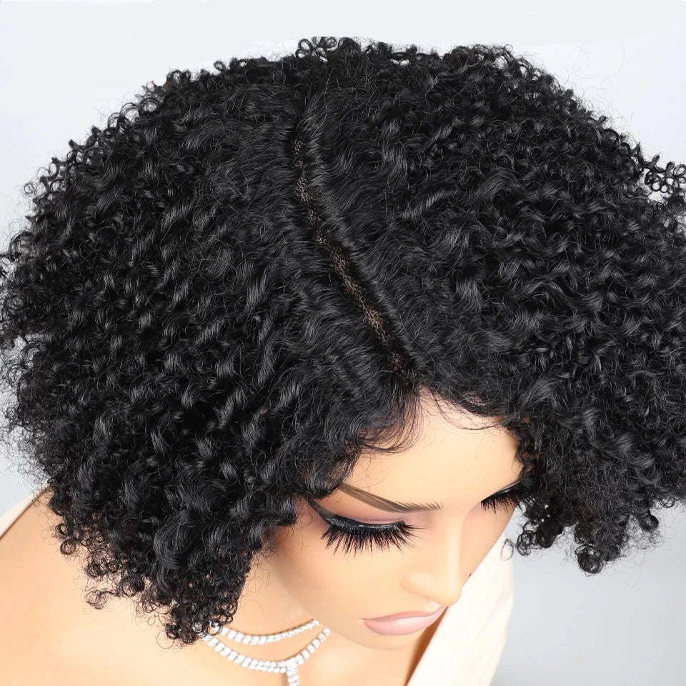 KinkyCrown Short Curly Bob Wig – Natural Black Pixie Perfection - Glamorize Hair & Beauty 