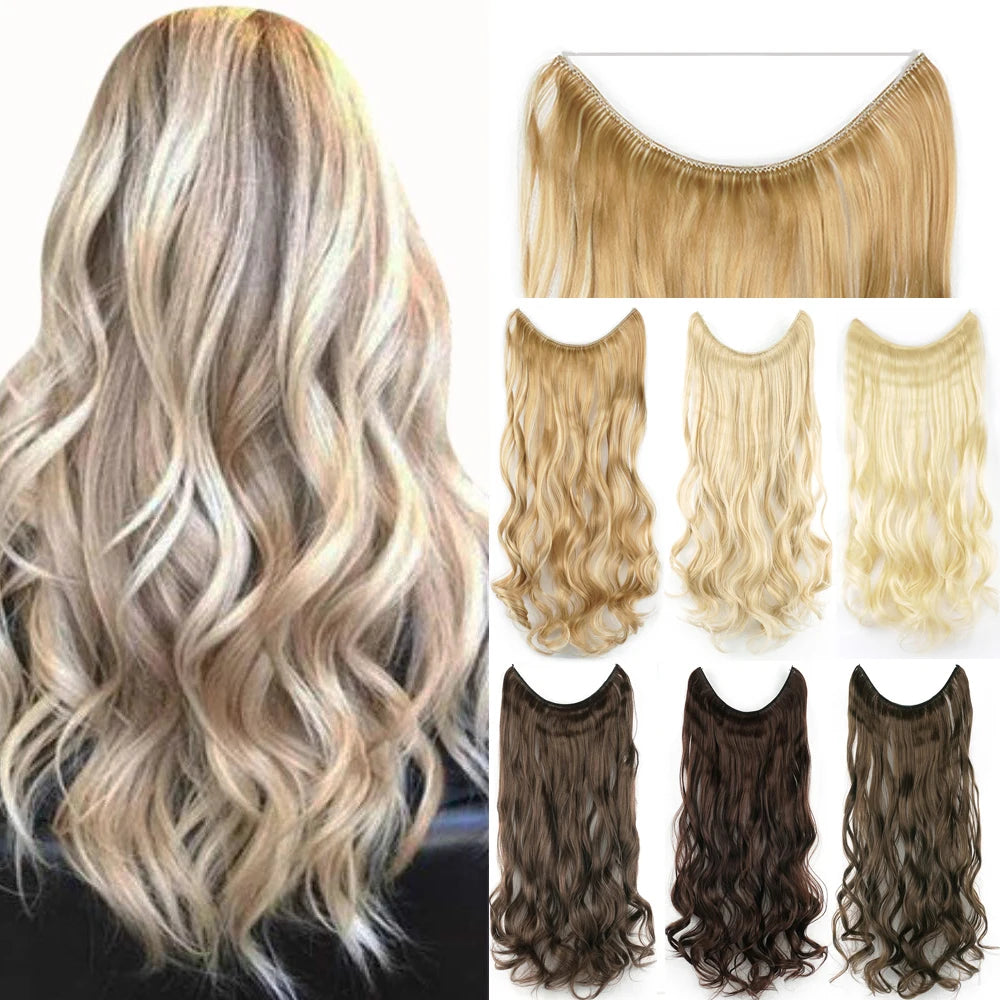 HaloGlam Invisible Wavy Hair Extensions – 17 Color Collection - Glamorize Hair & Beauty 