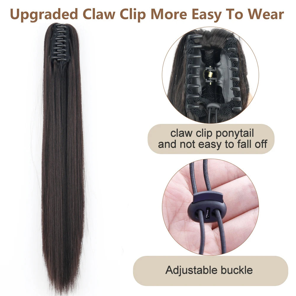 Sleek Claw Clip Ponytail – 24" Heat-Resistant Hairpiece - Glamorize Hair & Beauty 