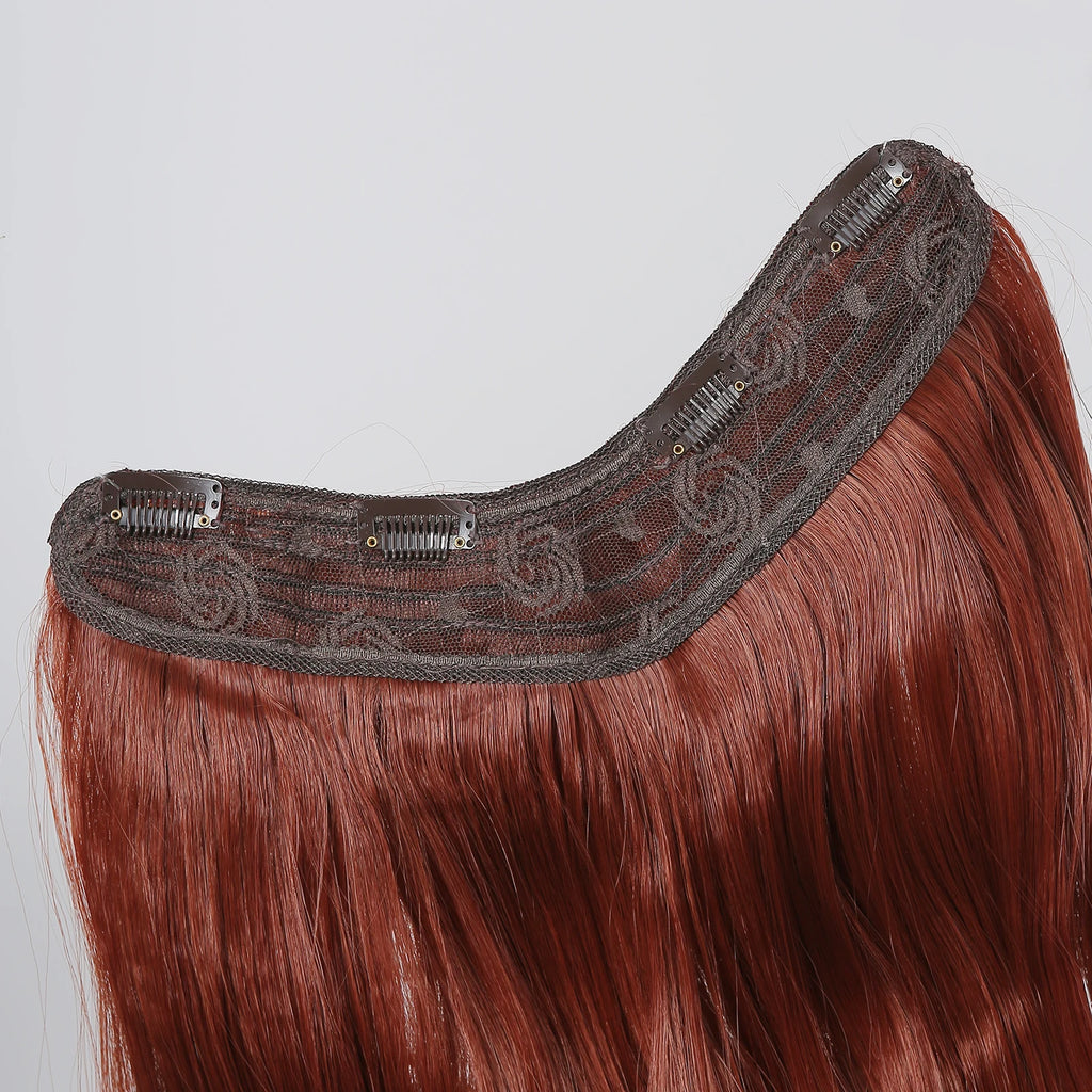 Radiant Auburn Waves – Invisible Wire Clip-In Hairpiece - Glamorize Hair & Beauty 