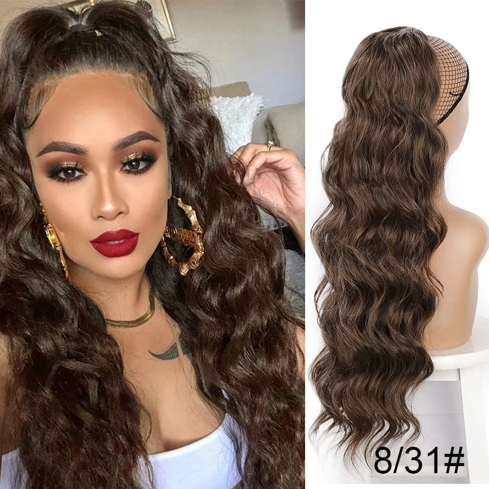 LuxeWave Long Body Wavy Drawstring Ponytail | Effortless Glam in Seconds - Glamorize Hair & Beauty 