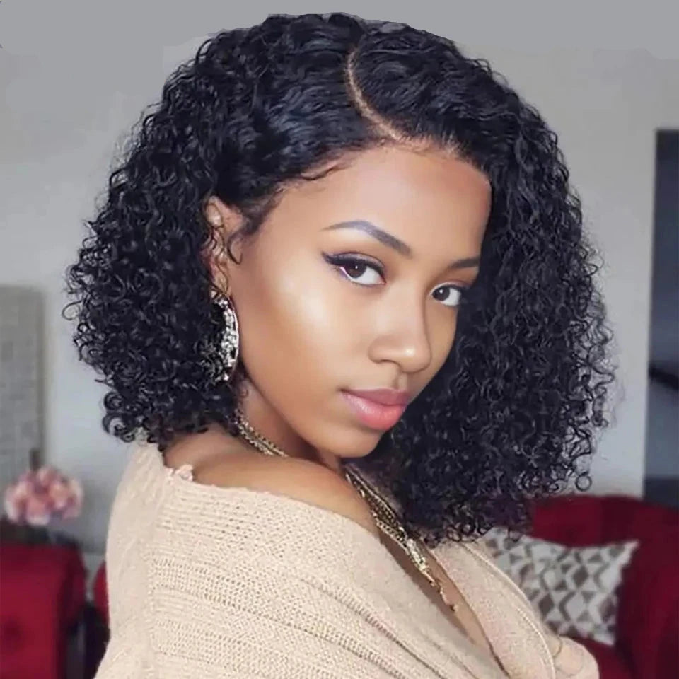 KinkyCrown Short Curly Bob Wig – Natural Black Pixie Perfection - Glamorize Hair & Beauty 