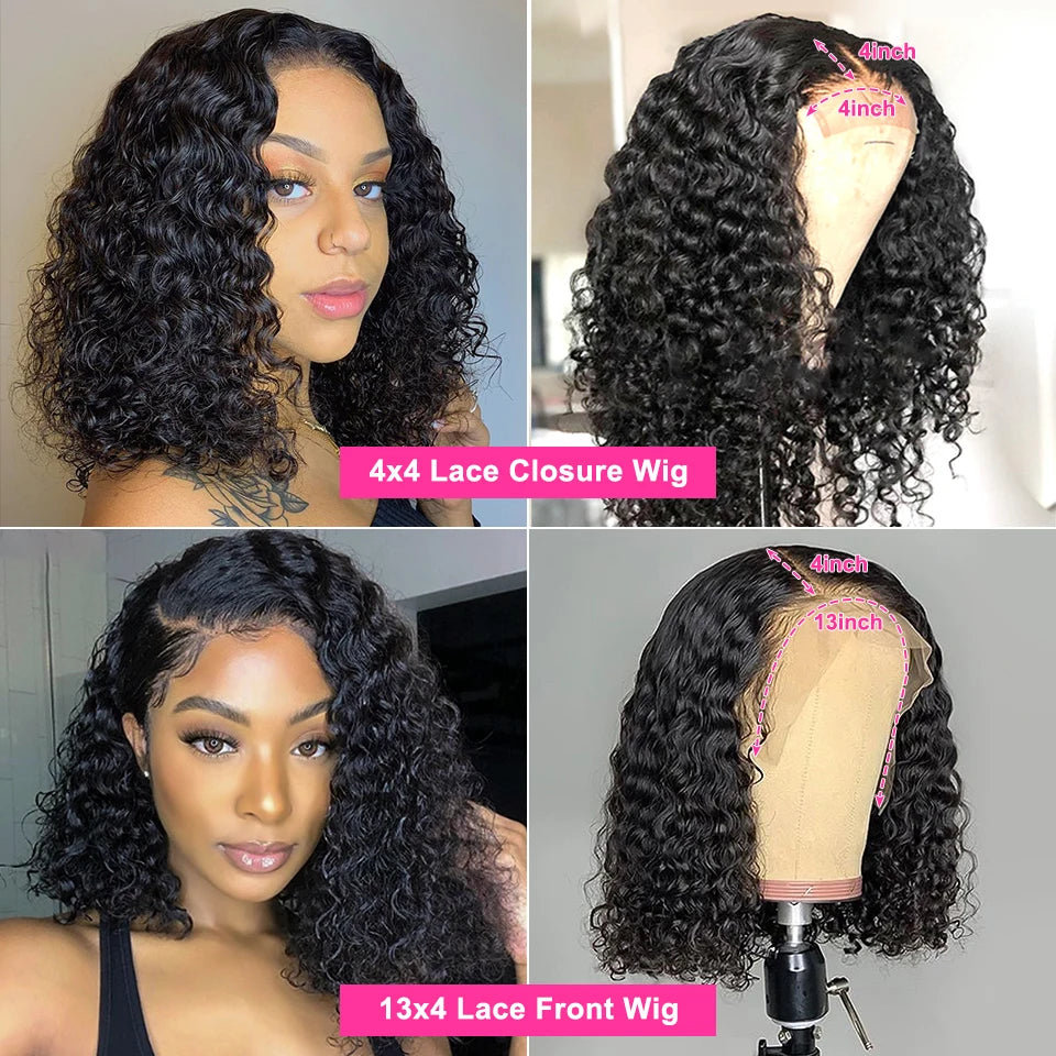 Lux Deep Wave Bob – 13x4 Lace Frontal Human Hair Wig - Glamorize Hair & Beauty 