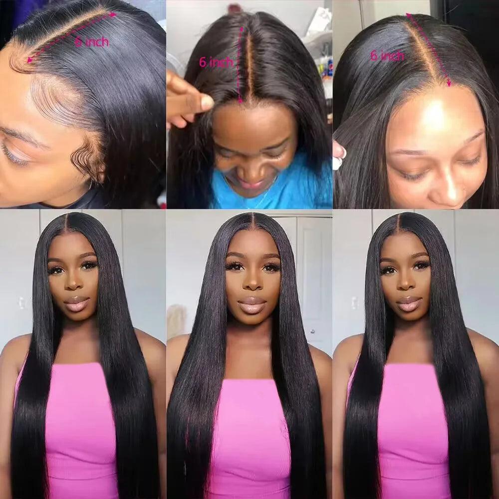 Regal Length 30" Brazilian Straight Hair Bundle Set – Raw Hair with 2x6 Deep Lace Closure - Glamorize Hair & Beauty 