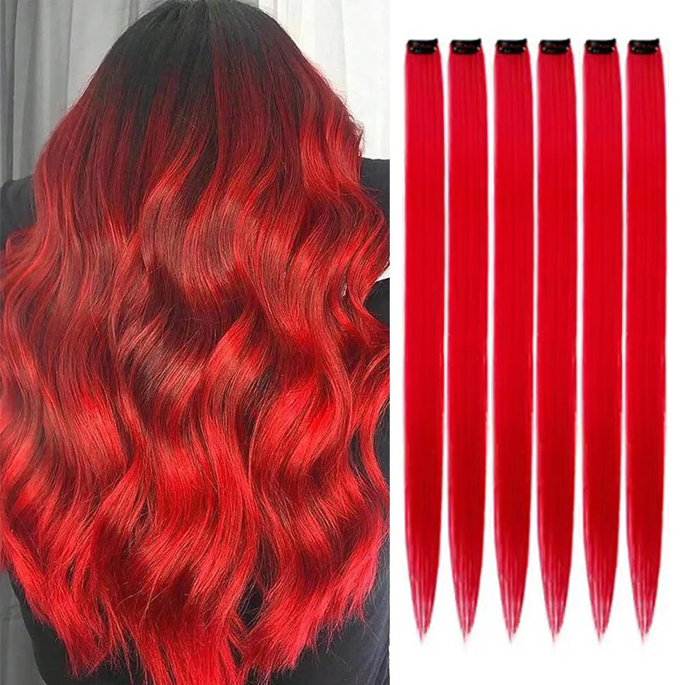 Vibrant Party Highlights – 22" Clip-In Multi-Color Hair Extensions - Glamorize Hair & Beauty 