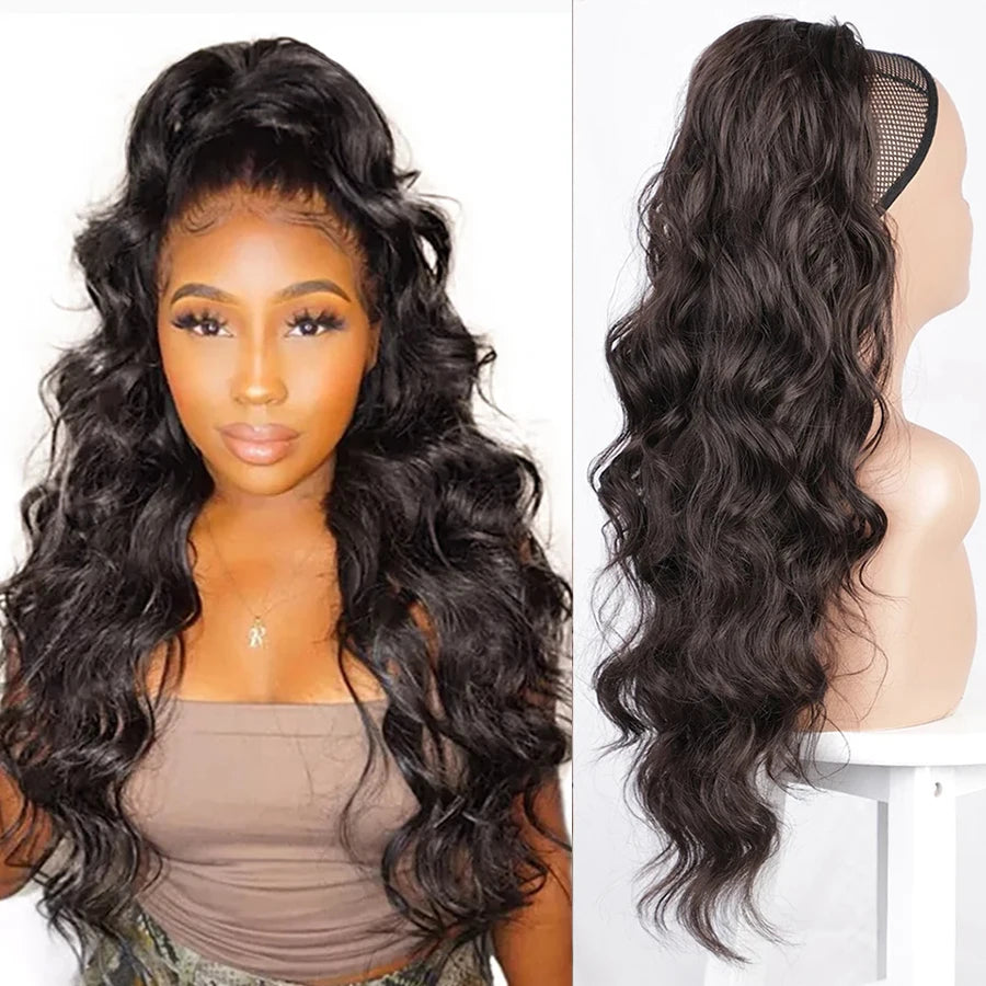 LuxeWave Long Body Wavy Drawstring Ponytail | Effortless Glam in Seconds - Glamorize Hair & Beauty 