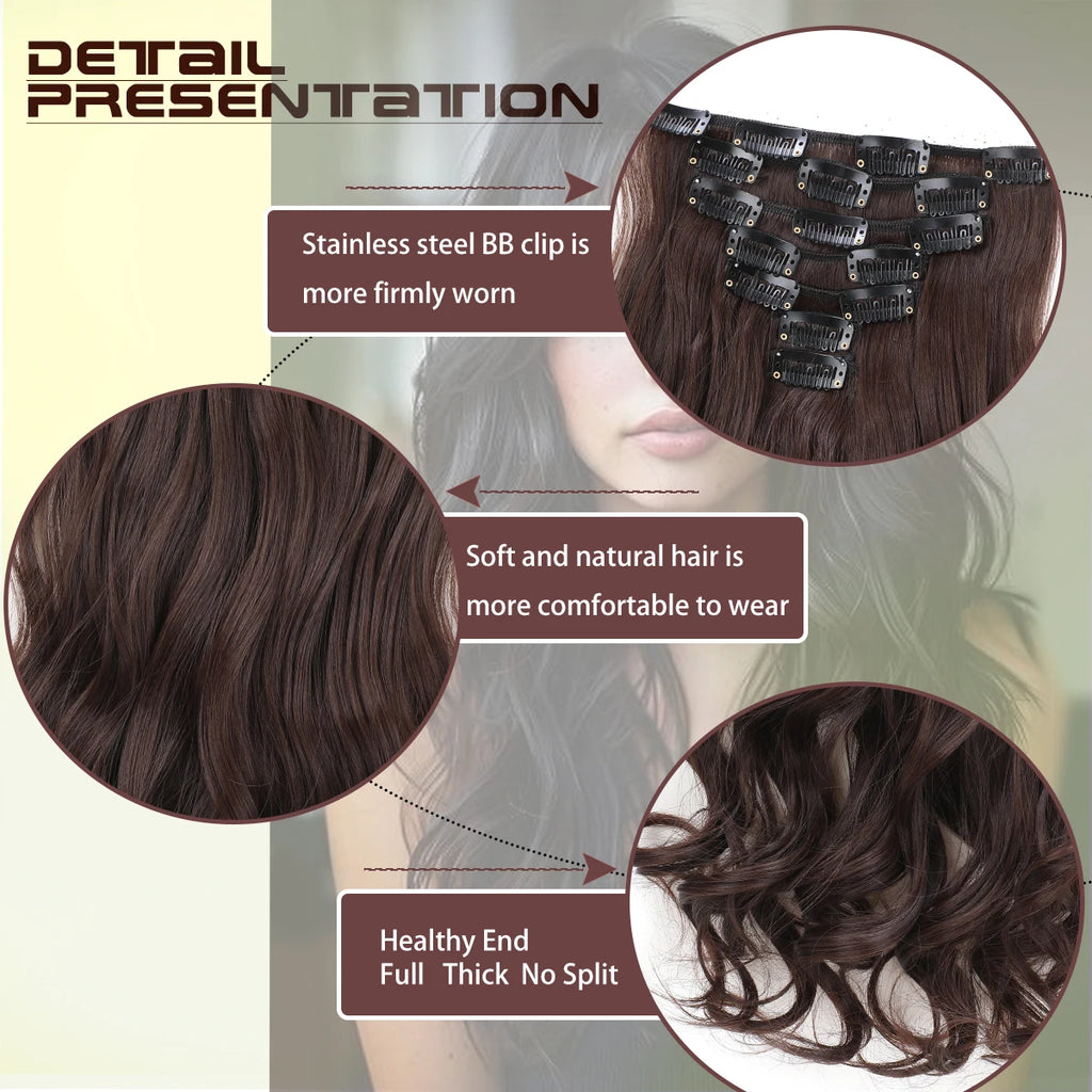 GlamWave Clip-In Extensions – 22" Luxe Wavy Set - Glamorize Hair & Beauty 