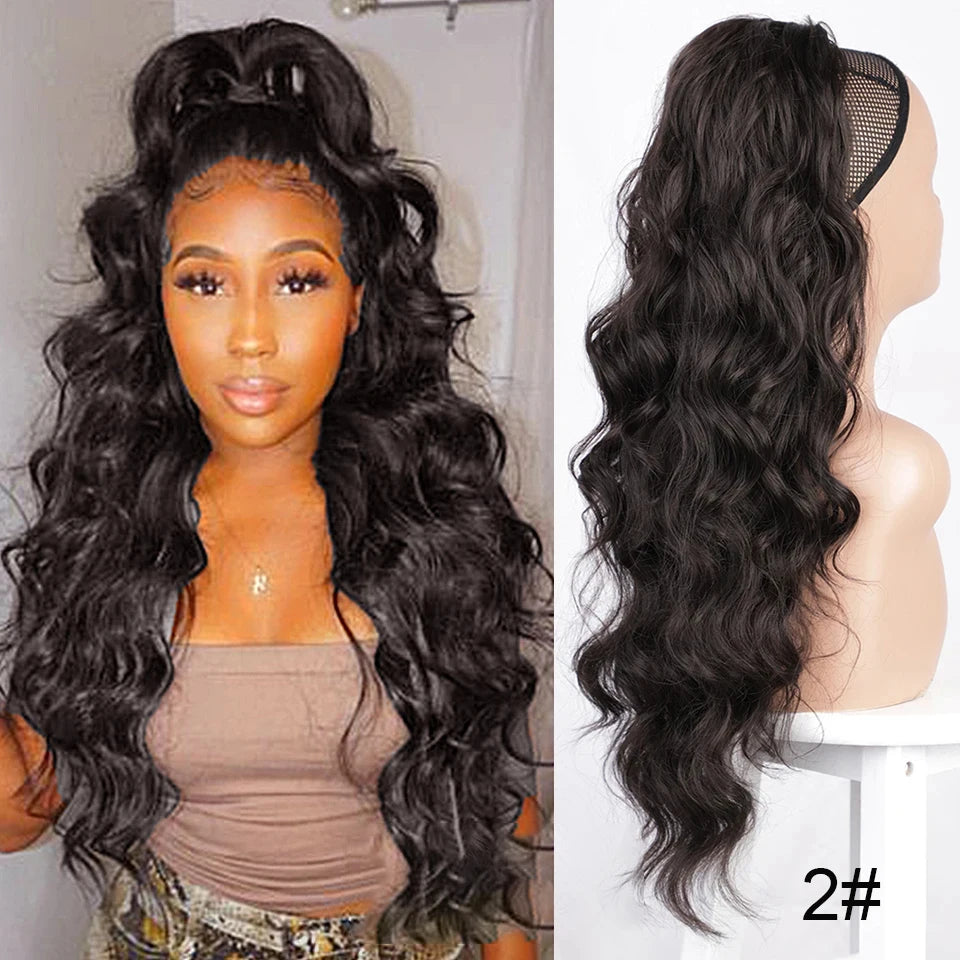 LuxeWave Long Body Wavy Drawstring Ponytail | Effortless Glam in Seconds - Glamorize Hair & Beauty 