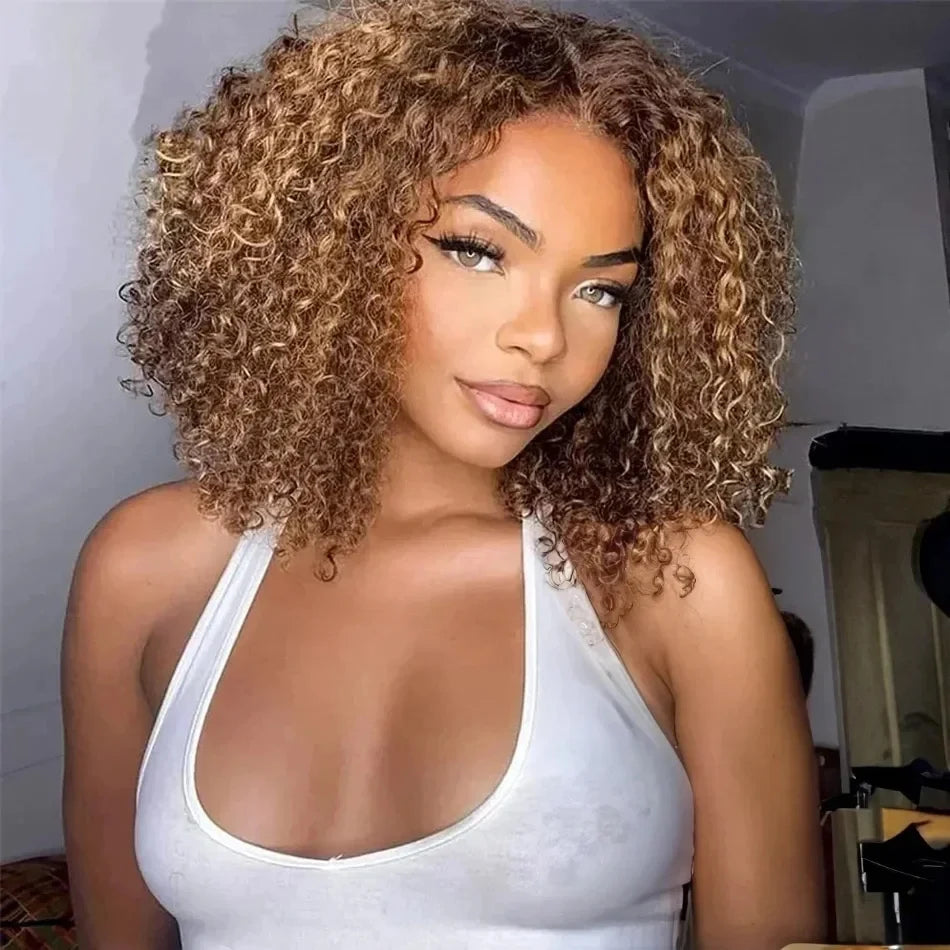 Luxe Ombre Curly Bob – 13x4 Lace Front Deep Wave Wig - Glamorize Hair & Beauty 