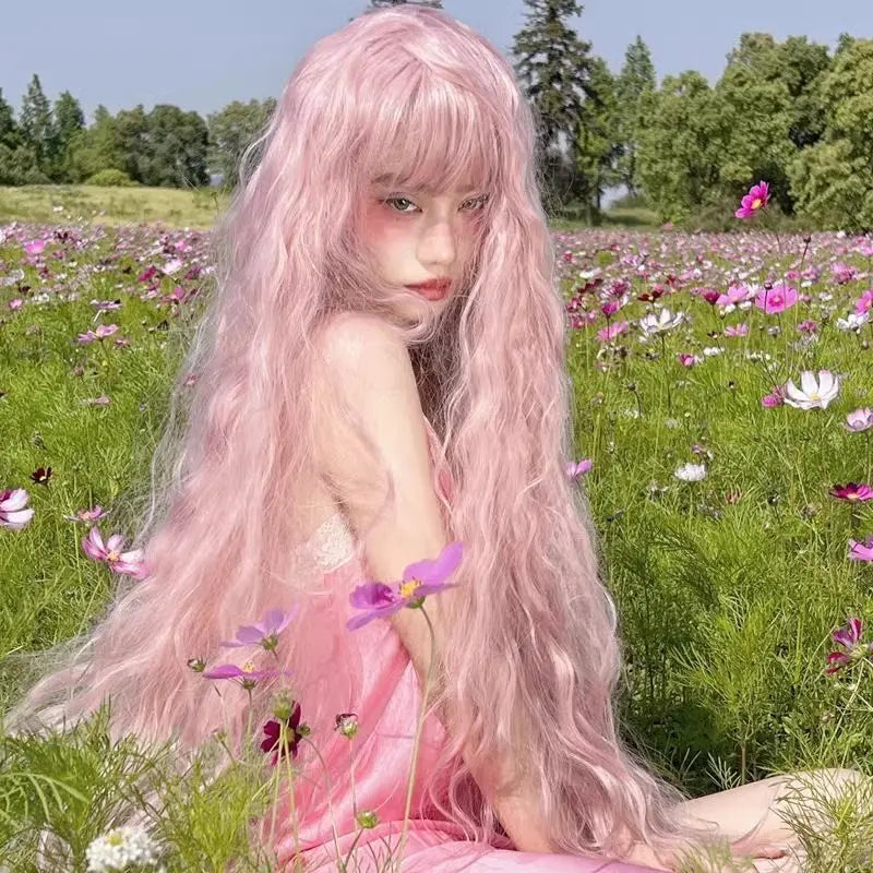 Nana Serizawa Layla Cosplay Wig – Long Pink Lolita Curls, Heat-Resistant Synthetic Hair - Glamorize Hair & Beauty 