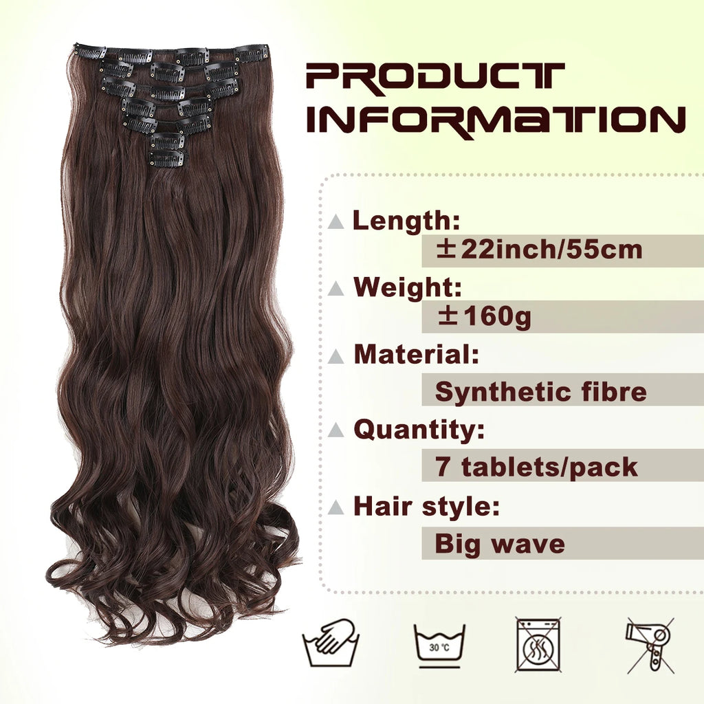 GlamWave Clip-In Extensions – 22" Luxe Wavy Set - Glamorize Hair & Beauty 