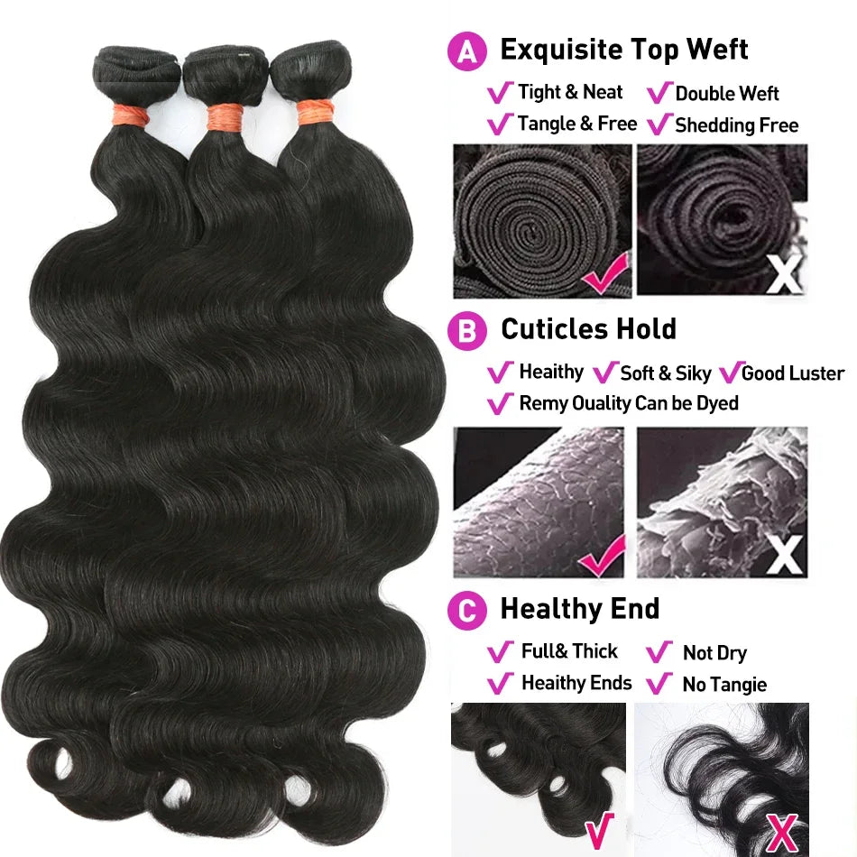 Luxe Lengths Brazilian Body Wave Bundles - Glamorize Hair & Beauty 