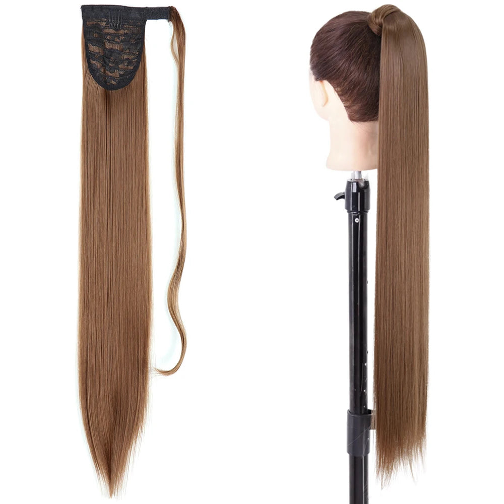 Ultra-Sleek Wrap-Around Ponytail – 85cm Long Clip-In Hairpiece - Glamorize Hair & Beauty 