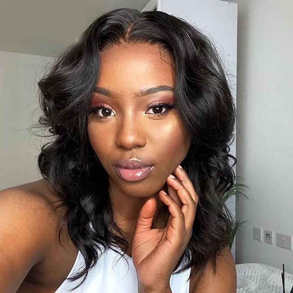 Luxe Body Wave Bob – 13x6 Transparent Lace Frontal Wig, 100% Virgin Remy Hair - Glamorize Hair & Beauty 