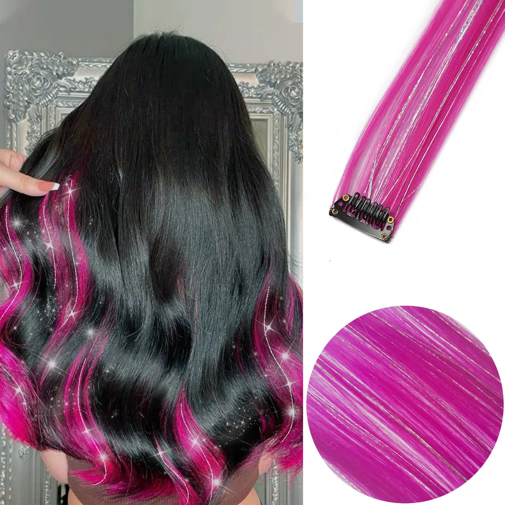 Vibrant Party Highlights – 22" Clip-In Multi-Color Hair Extensions - Glamorize Hair & Beauty 