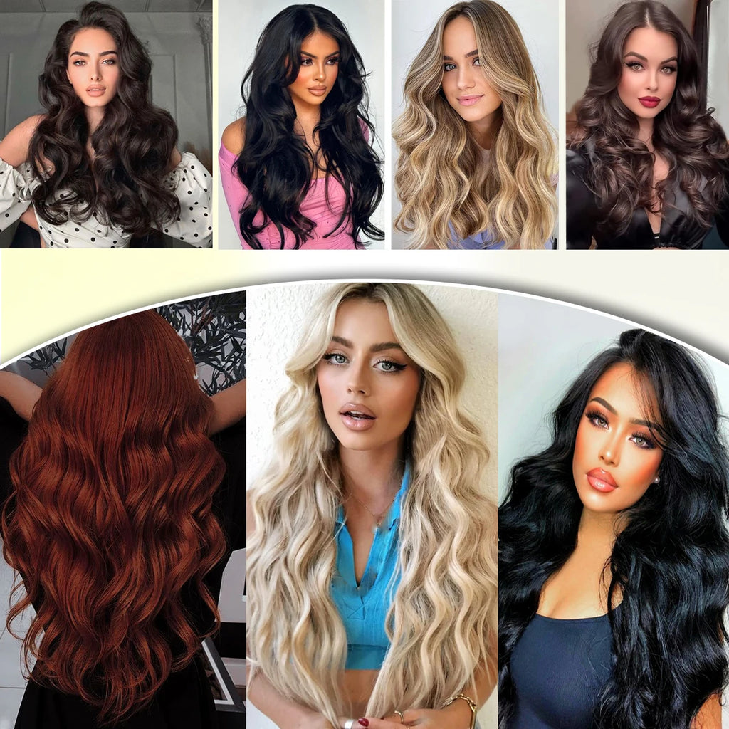 GlamWave Clip-In Extensions – 22" Luxe Wavy Set - Glamorize Hair & Beauty 