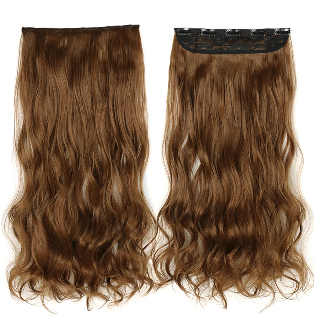 GlamWave 22" Clip-In Hair Extensions | Heat-Resistant Luxe Volume - Glamorize Hair & Beauty 