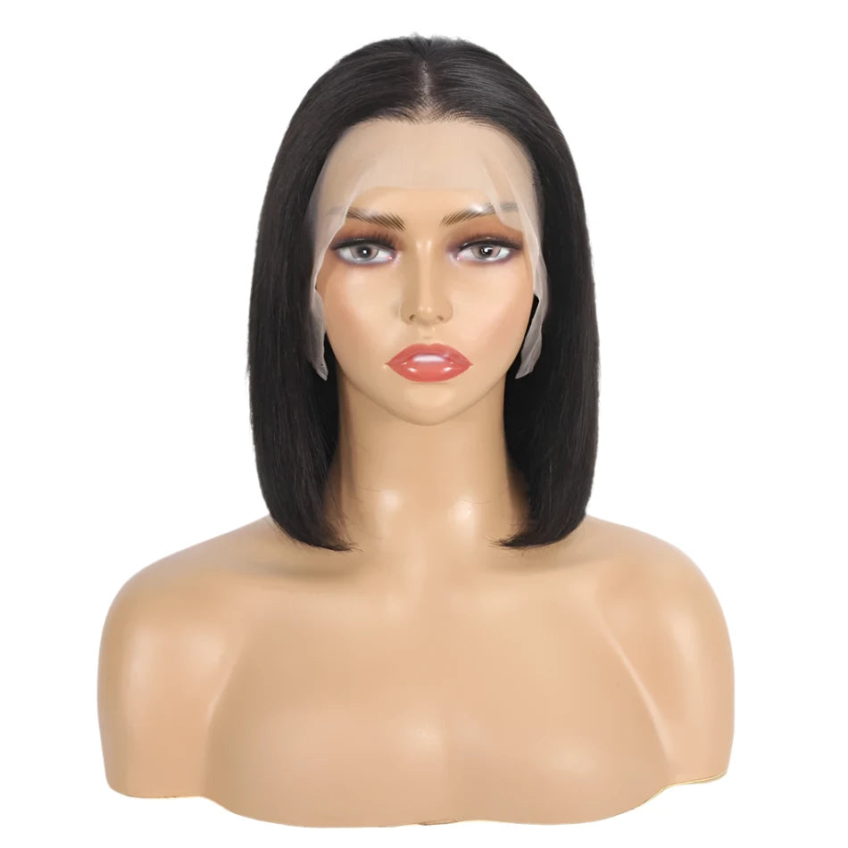 Sleek HD Lace Bob – 100% Human Hair Straight Lace Front Wig - Glamorize Hair & Beauty 