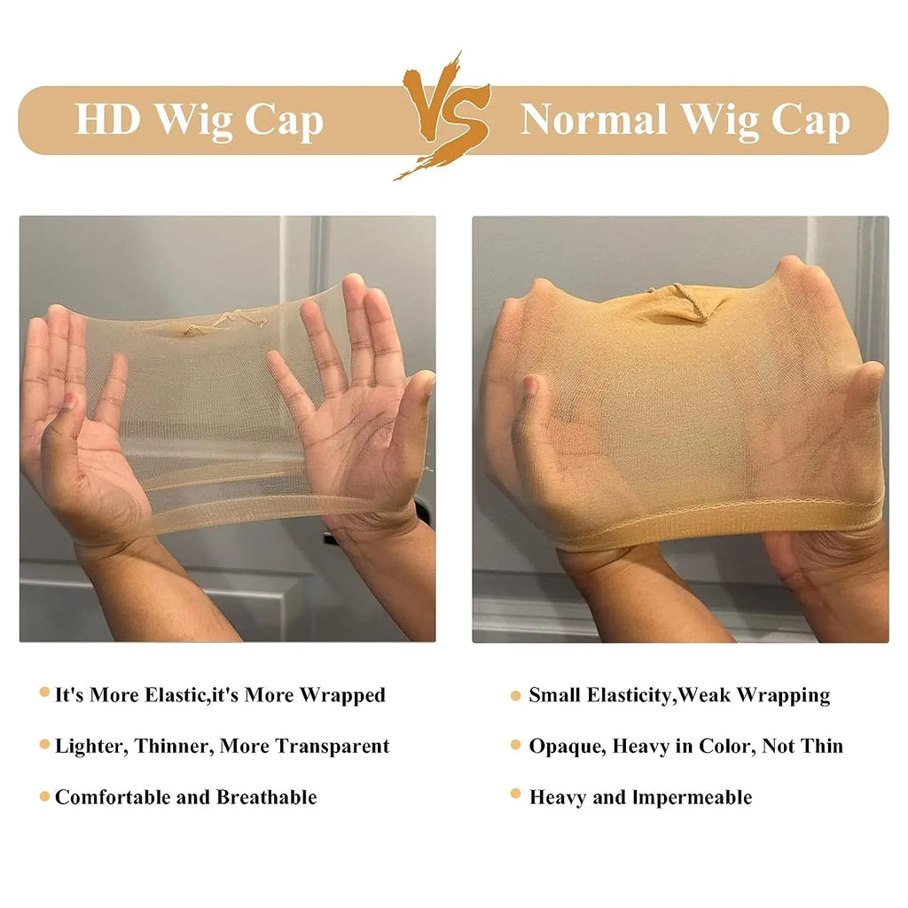 Invisible Comfort HD Wig Caps – Transparent Stocking Caps for Lace Wigs (5/10 Pack) - Glamorize Hair & Beauty 