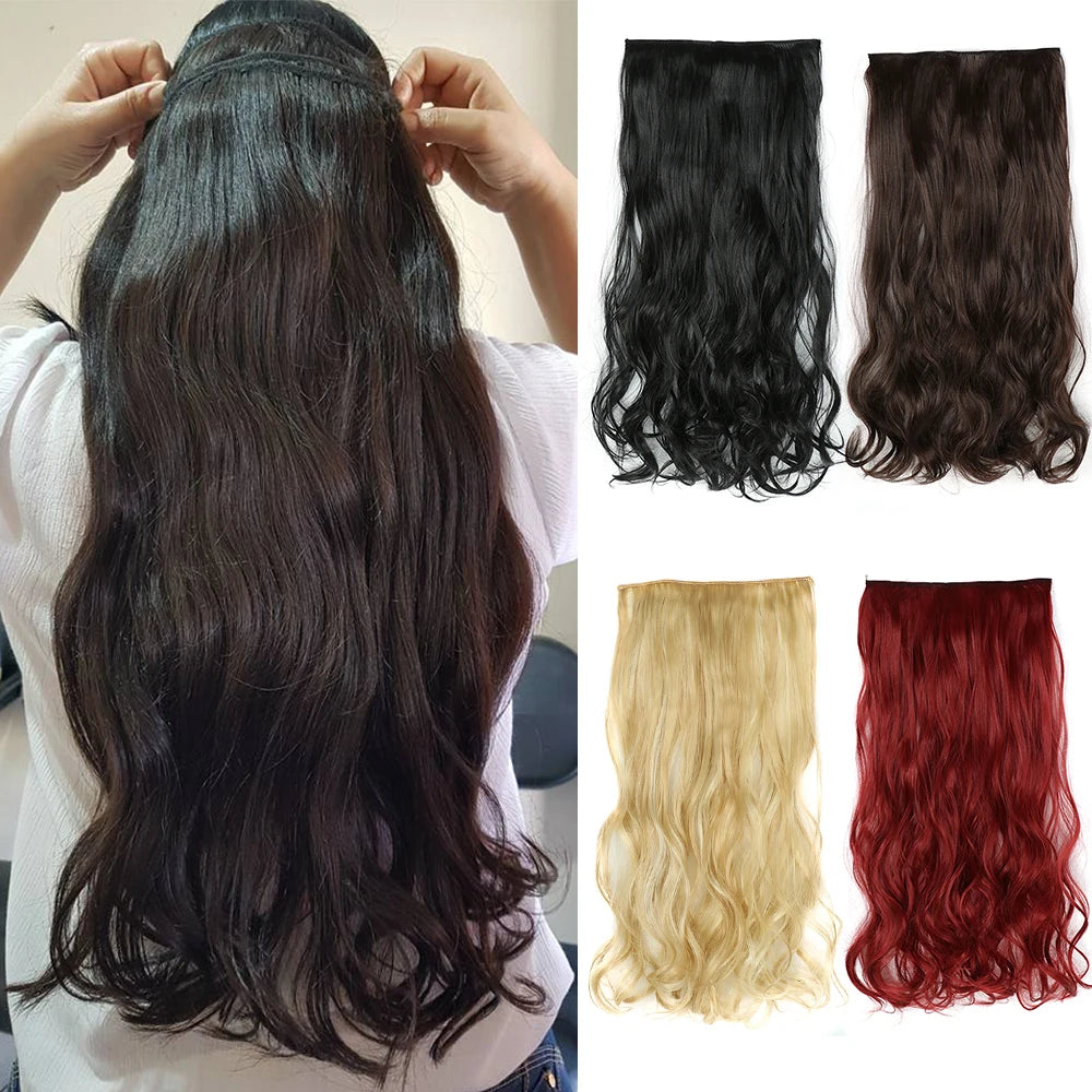 GlamWave 22" Clip-In Hair Extensions | Heat-Resistant Luxe Volume - Glamorize Hair & Beauty 