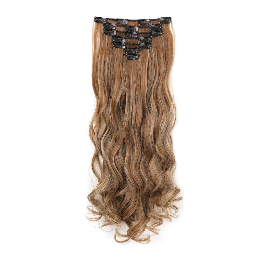 GlamWave Clip-In Extensions – 22" Luxe Wavy Set - Glamorize Hair & Beauty 