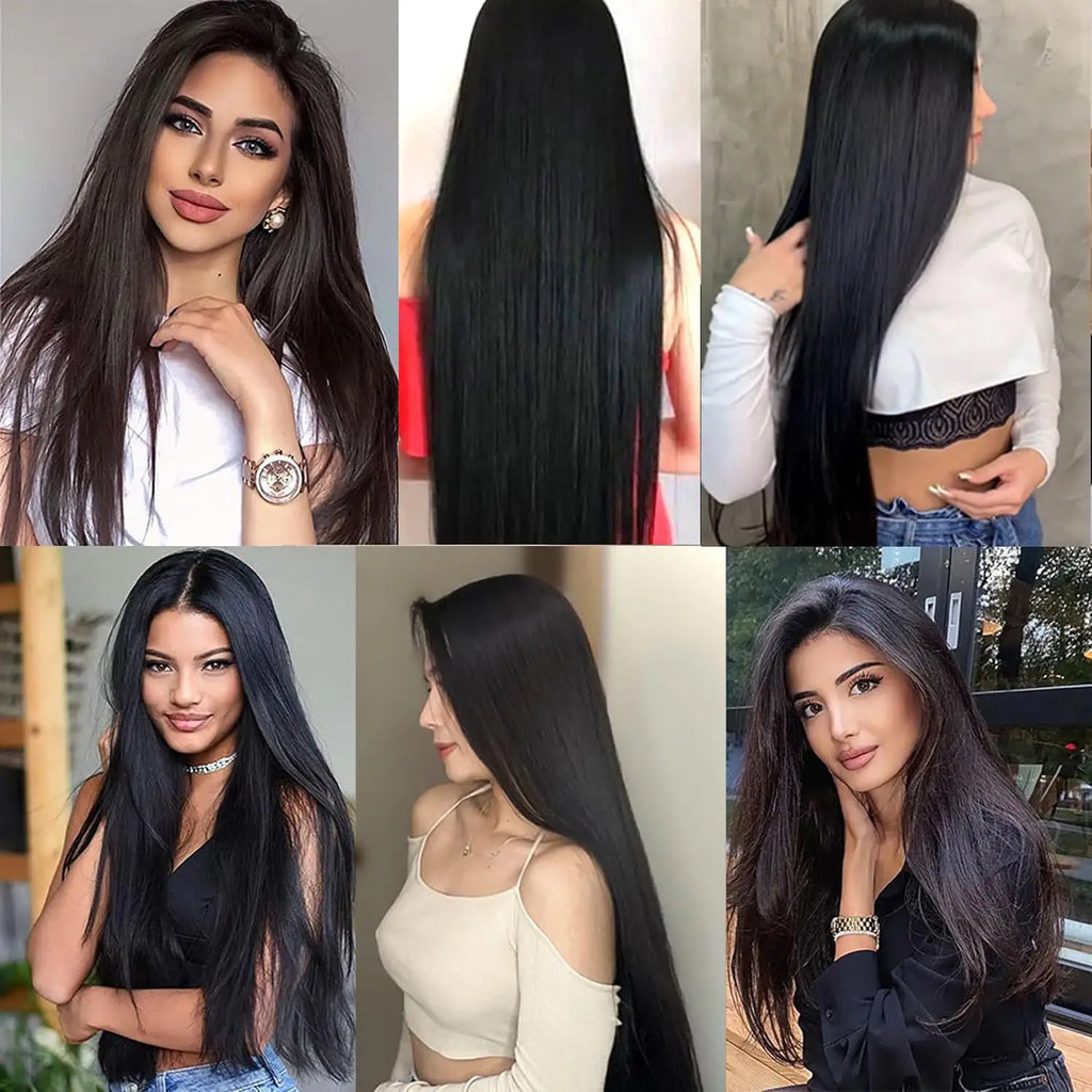 Natural Straight Clip-In Extensions – 100% Brazilian Virgin Hair - Glamorize Hair & Beauty 