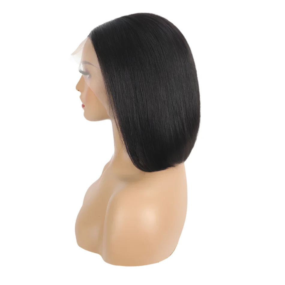 Sleek HD Lace Bob – 100% Human Hair Straight Lace Front Wig - Glamorize Hair & Beauty 