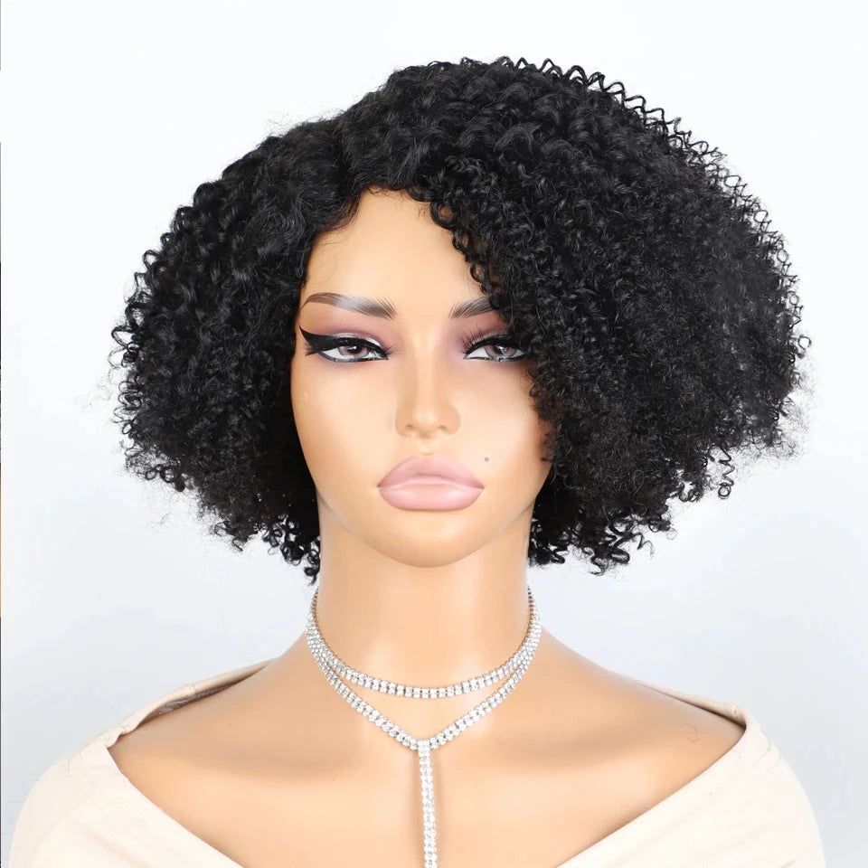 KinkyCrown Short Curly Bob Wig – Natural Black Pixie Perfection - Glamorize Hair & Beauty 