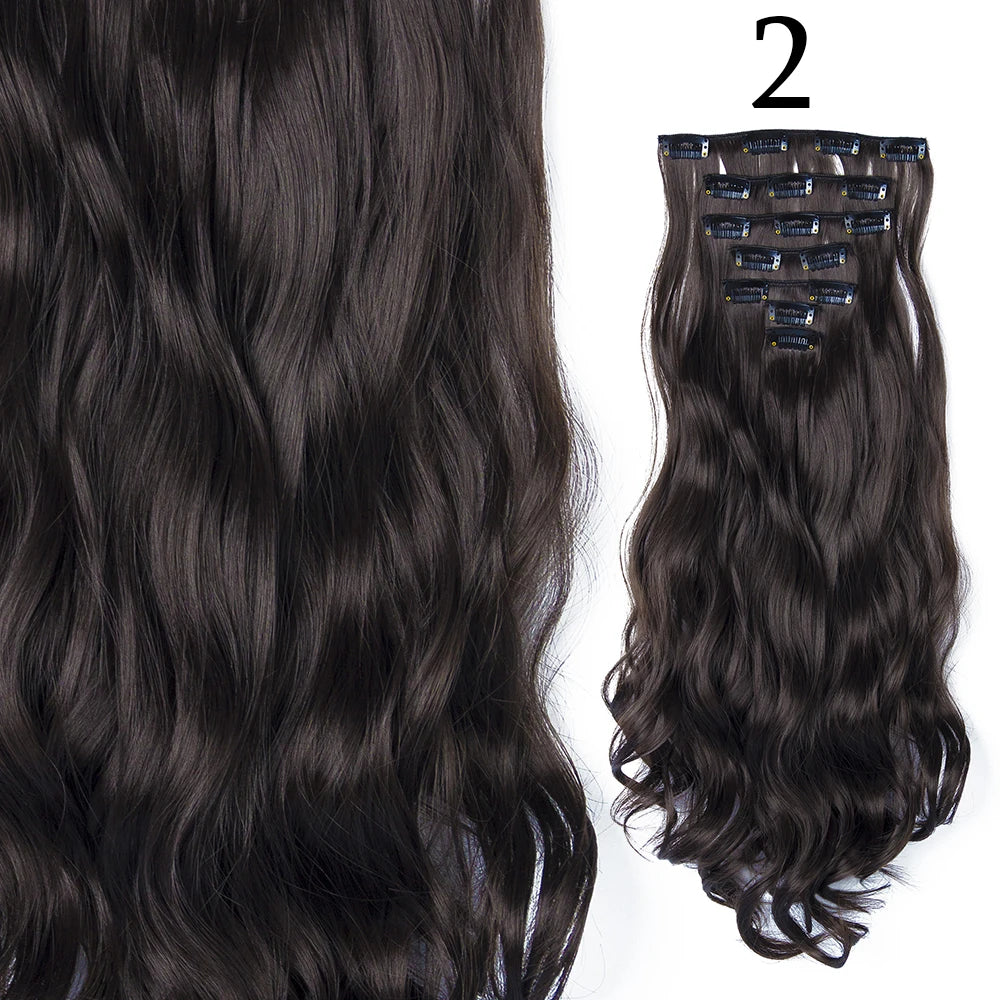 Sleek Luxe 24" Clip-In Straight Hair Extensions - Heat Resistant Glam Look - Glamorize Hair & Beauty 