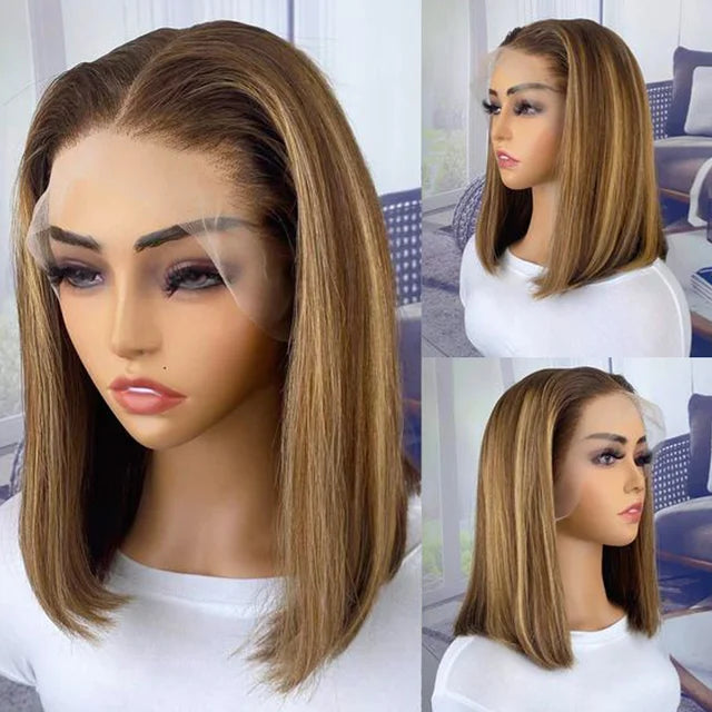 SleekTress T-Part Lace Bob Wig – Brazilian Straight Elegance - Glamorize Hair & Beauty 