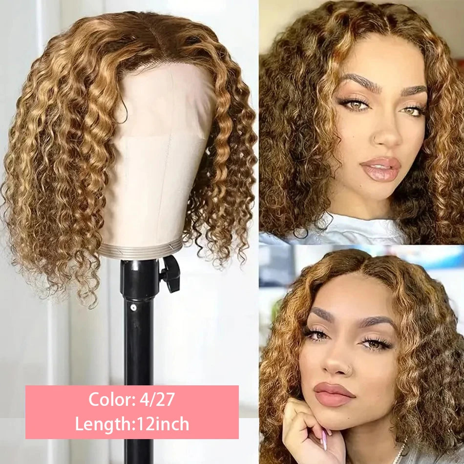 Luxe Ombre Curly Bob – 13x4 Lace Front Deep Wave Wig - Glamorize Hair & Beauty 