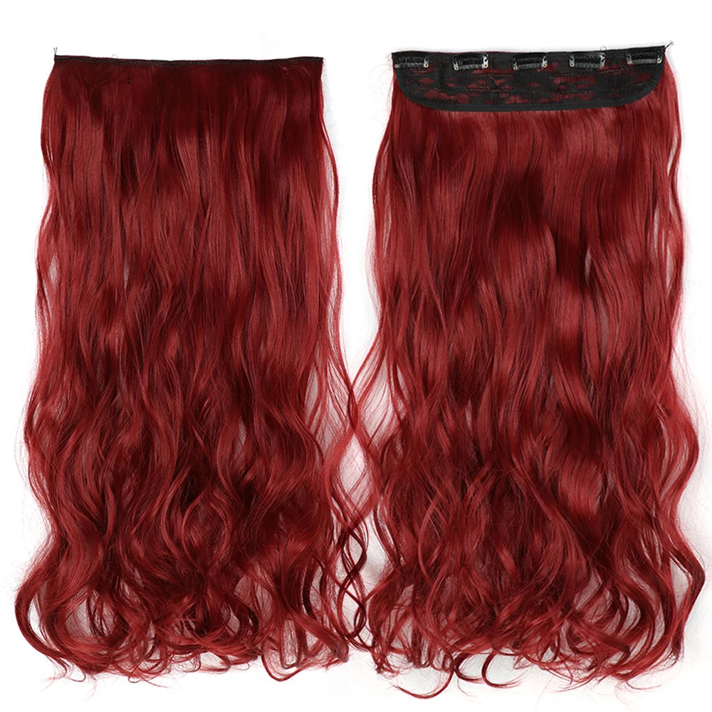 GlamWave 22" Clip-In Hair Extensions | Heat-Resistant Luxe Volume - Glamorize Hair & Beauty 