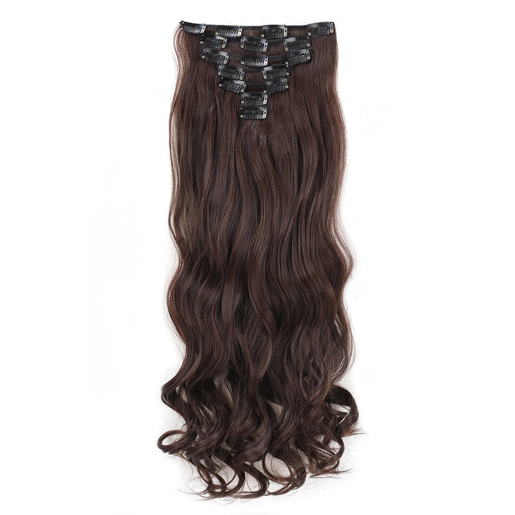 GlamWave Clip-In Extensions – 22" Luxe Wavy Set - Glamorize Hair & Beauty 