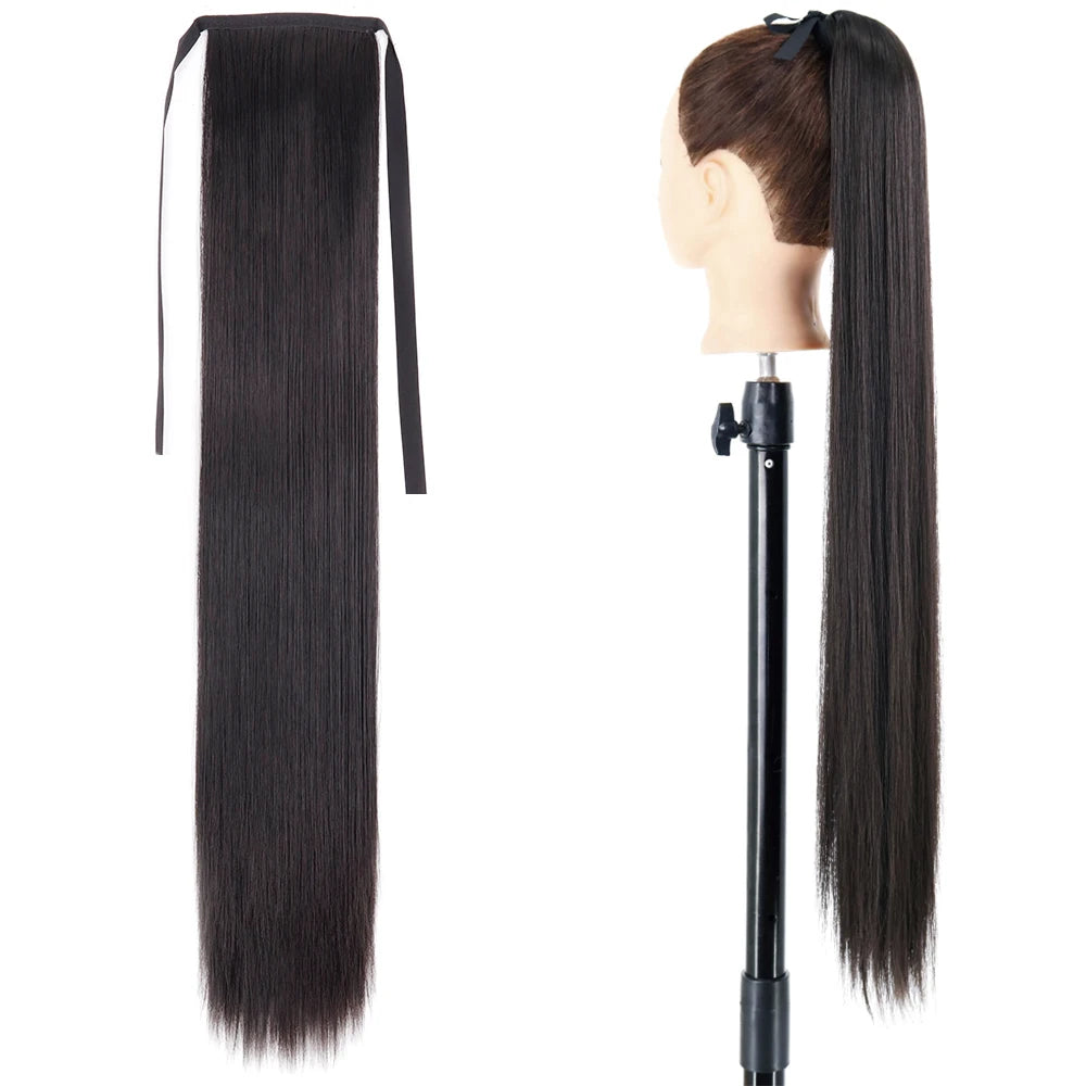 Ultra-Sleek Wrap-Around Ponytail – 85cm Long Clip-In Hairpiece - Glamorize Hair & Beauty 