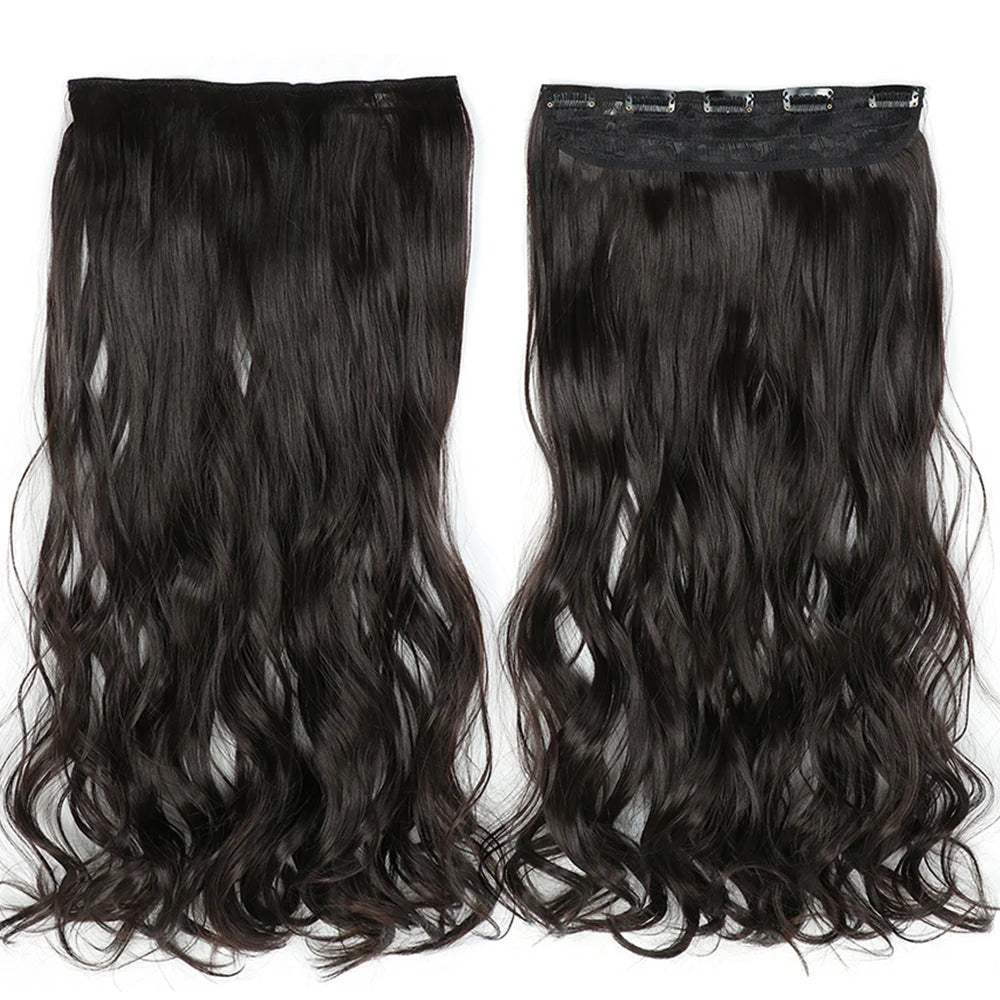 GlamWave 22" Clip-In Hair Extensions | Heat-Resistant Luxe Volume - Glamorize Hair & Beauty 