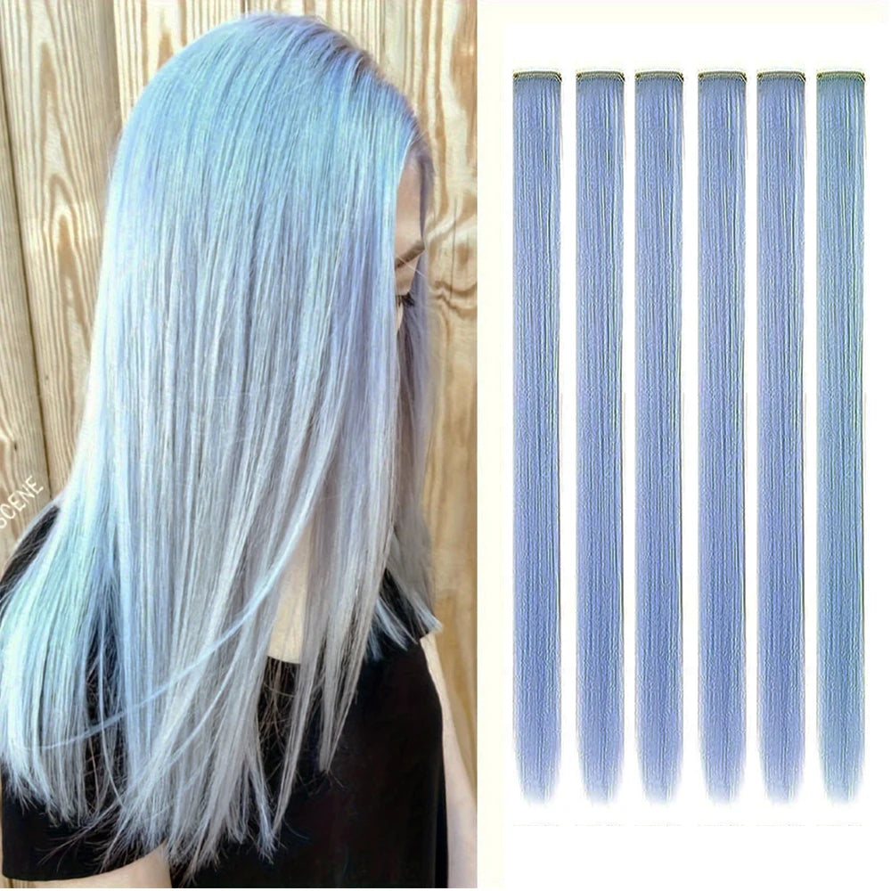 Vibrant Party Highlights – 22" Clip-In Multi-Color Hair Extensions - Glamorize Hair & Beauty 