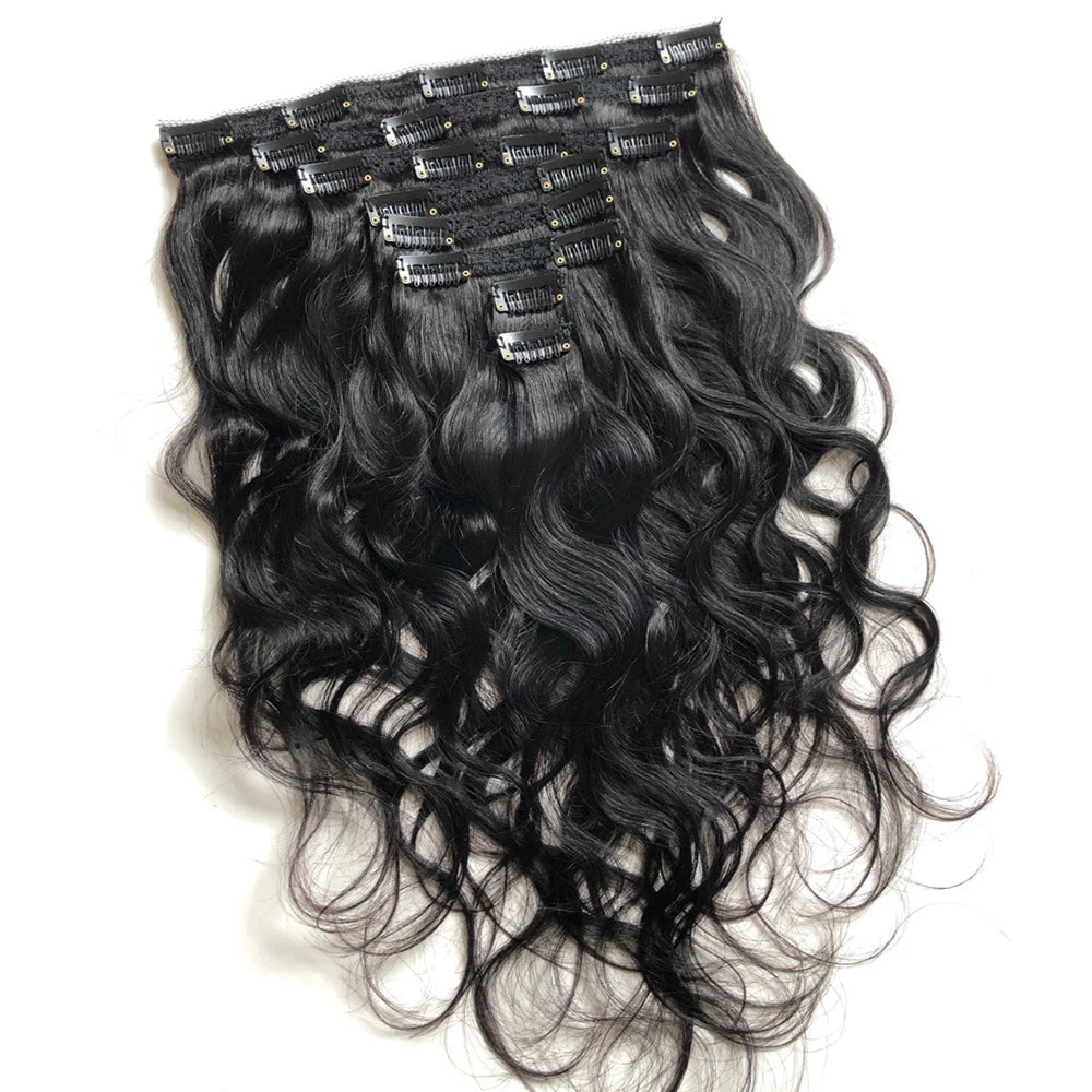 Brazilian Body Wave Clip-In Extensions – Luxurious Remy Human Hair - Glamorize Hair & Beauty 