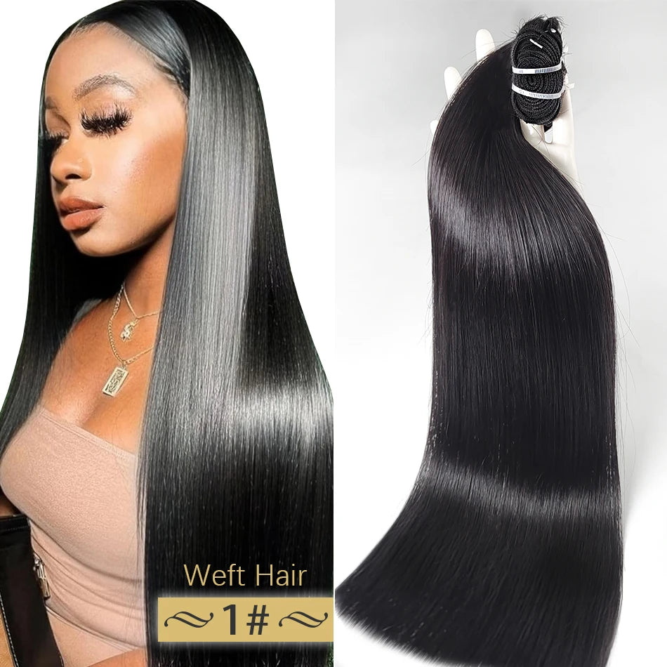 Luxe Brazilian Straight Hair Bundles – Remy Sew-In Weft Extensions 30 - Glamorize Hair & Beauty 