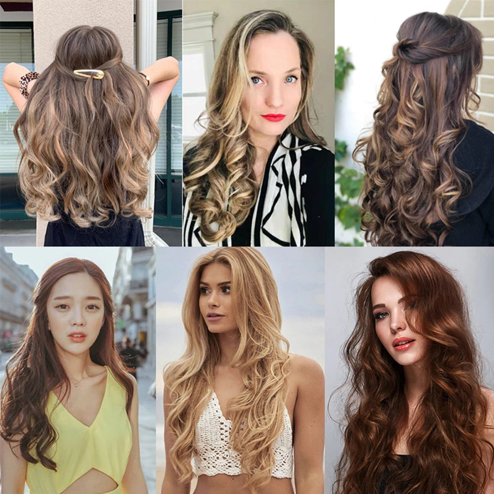 GlamWave 22" Clip-In Hair Extensions | Heat-Resistant Luxe Volume - Glamorize Hair & Beauty 