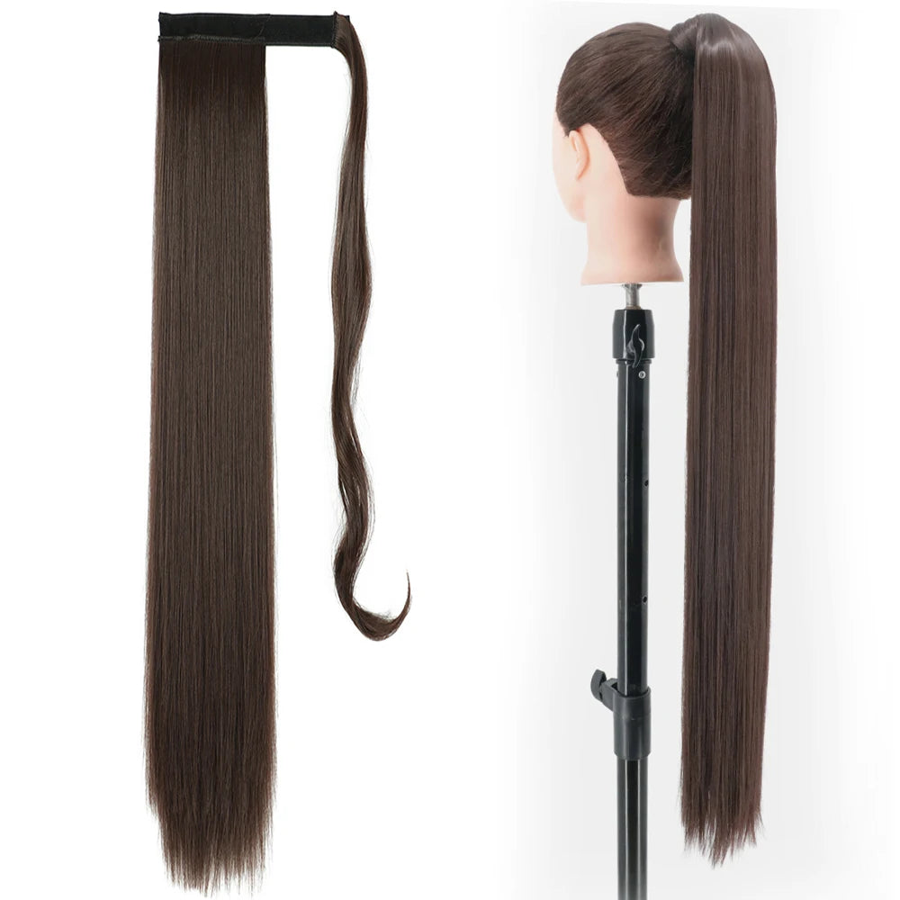 Ultra-Sleek Wrap-Around Ponytail – 85cm Long Clip-In Hairpiece - Glamorize Hair & Beauty 