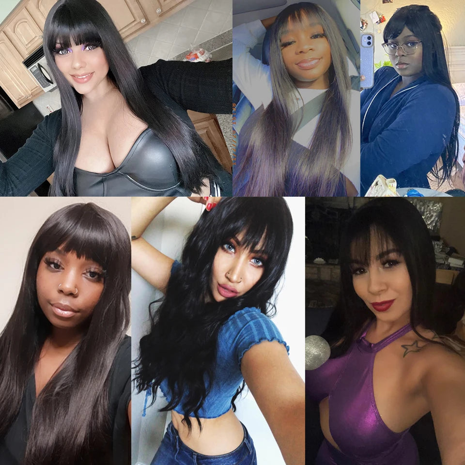 LuxeBlonde Ombre Bob Wig | Brazilian Straight with Bangs - Glamorize Hair & Beauty 