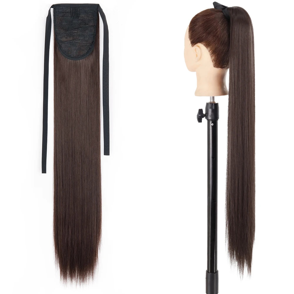 Ultra-Sleek Wrap-Around Ponytail – 85cm Long Clip-In Hairpiece - Glamorize Hair & Beauty 