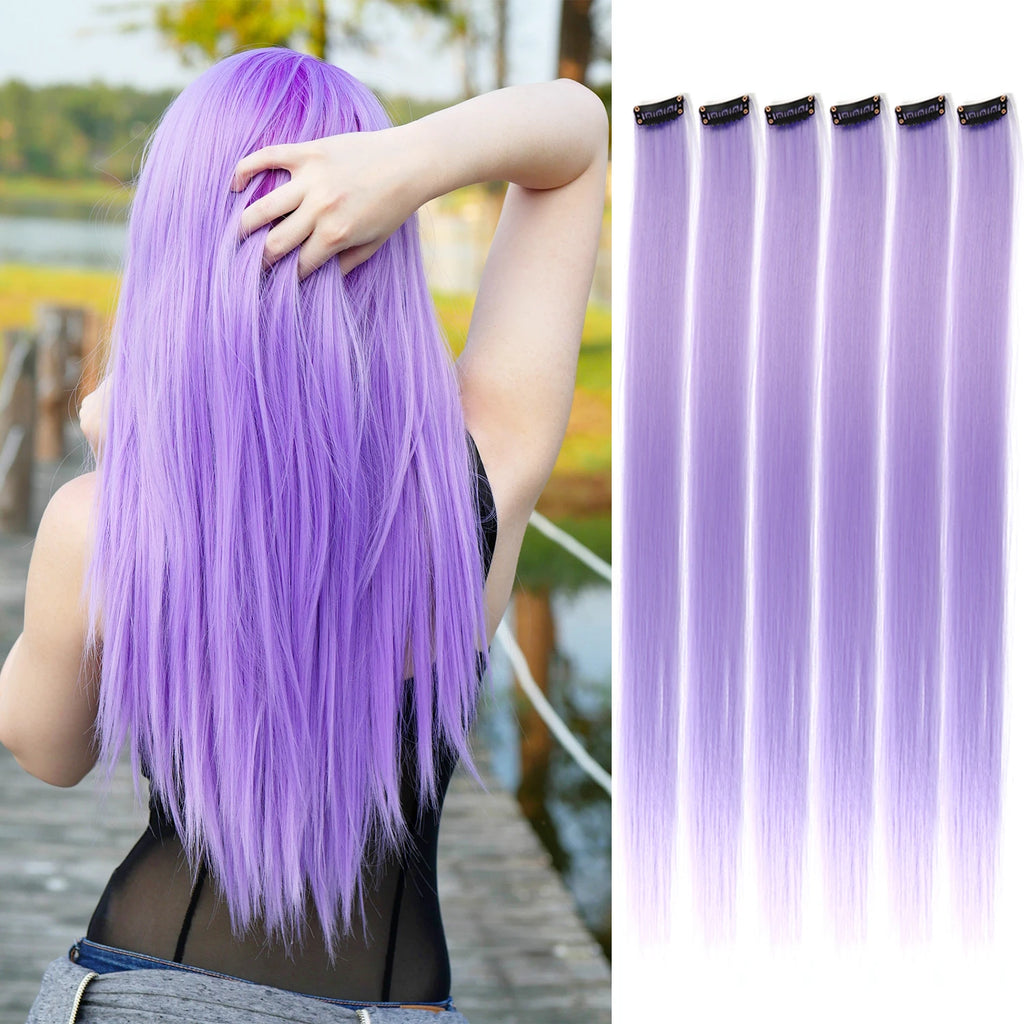 Vibrant Party Highlights – 22" Clip-In Multi-Color Hair Extensions - Glamorize Hair & Beauty 